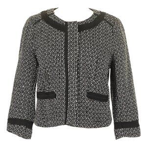 Sandro Women's Black & White Tweed Jacket, Petite Medium - AS IS / DIY / CRAFTS